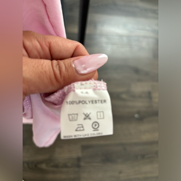 Pink Medium-long dress with a belt. Never worn - Picture 4 of 5